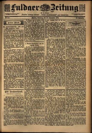 Erste Ausgabe vom Samstag, den 20. September 1902.