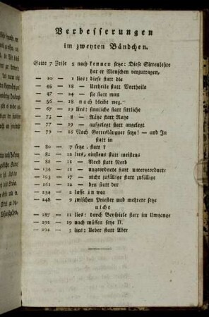 Verbesserungen im zweyten Bändchen