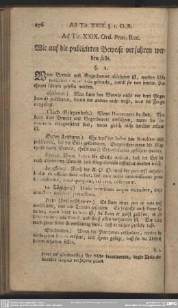 Ad. Tit. XXIX. Ord. Proc. Rec. Wie auf die publicirten Beweise verfahren werden solle