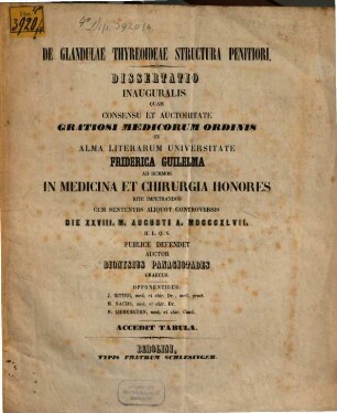 De glandulae thyreoideae structura penitiori