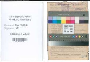 Entnazifizierung Albert Birkenbeul , geb. 03.02.1900 (Konstrukteur)
