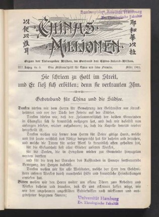 XII. Jahrg. Nr. 3. März 1911