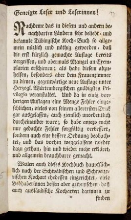 Geneigte Leser und Leserinnen!