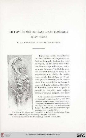 3. Pér. 17.1897: Le type de Méduse dans l'art florentin du XVe siècle et le Scipion de la collection Rattier