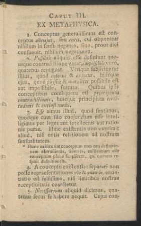 Caput III. Ex Metaphysica