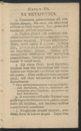 Caput III. Ex Metaphysica