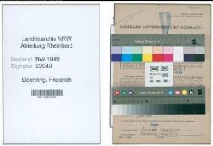 Entnazifizierung Friedrich Doehring , geb. 11.02.1898 (Lokfuehrer)