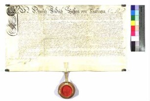 Heinrich Friedrich Besserer von Talfingen, ulmischer Ratsältester, stellt als Lehenträger dieser Stadt Kurfürst Maximilian Joseph von Bayern über verschiedene Lehenstücke zu Gingen im Filstal, nämlich ein Haus mit Hofraite, Stadel und zwei Gärten, 5 Tagwerk Wiesmad, 2 Holzmarken, einen Garten vor dem Dorf und zwei Teile des Laienzehnten, einen Lehenrevers aus (mit Insert des Lehenbriefs vom selben Tag).