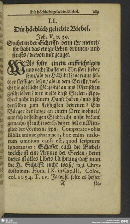 LI. Die höchlich geliebte Biebel