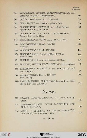 Diverses (Nr. 375-394)