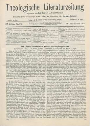 609-611 Der Leidener internationale Kongreß für Religionsgeschichte