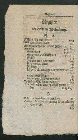 Register der dritten Abtheilung.