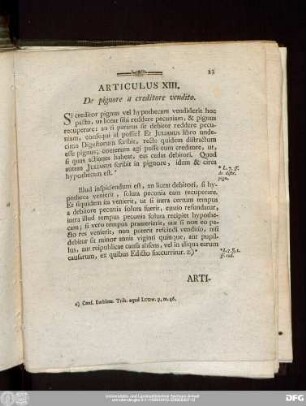 Articulus XIII. De pignore a creditore vendito.