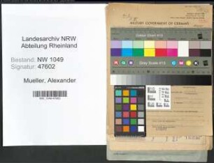 Entnazifizierung Alexander Mueller , geb. 06.12.1885 (Kaufmann)