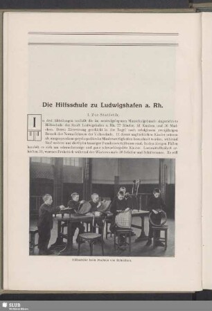 Die Hilfsschule zu Ludwigshafen a. Rh.