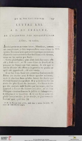 (Lettre LXI - LXX)