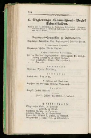 E. Regierungs=Commissions=Bezirk Schmalkalden.