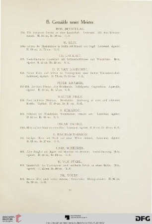 B. Gemälde neuer Meister (Nr. 154-302)
