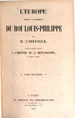 L'Europe depuis l'avénement du Roi Louis-Philippe. 2