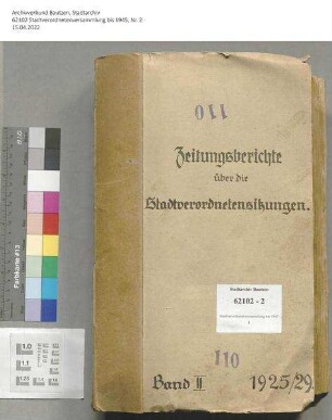 Zeitungsberichte über die Sitzungen der Stadtverordneten