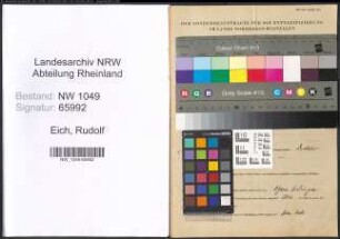 Entnazifizierung Rudolf Eich , geb. 06.07.1896 (Landwirt)