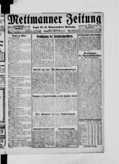 Mettmanner Zeitung. 1919-1940