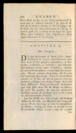 Chapitre X. Des Evangiles