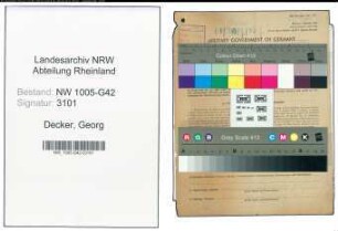 Entnazifizierung Georg Decker , geb. 26.10.1904 (Maler)