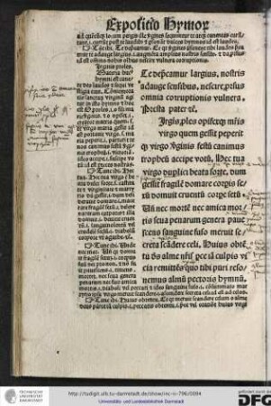 [V]irginis proles. Materia huius hymni est canere deo laudes et sequi vestigia eius.