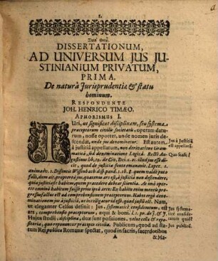 Ad universum ius Iustinianeum privatum dissertationes theor. pract. XXIX. prioribus longe auctiores ...