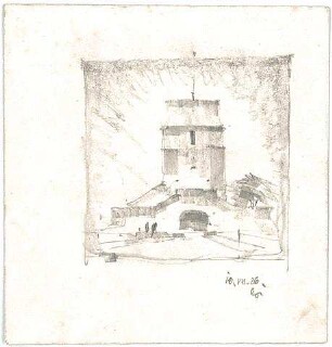 Gsaenger, Gustav; Landschafts - und Gebäudestudien - Gebäude (Studie)