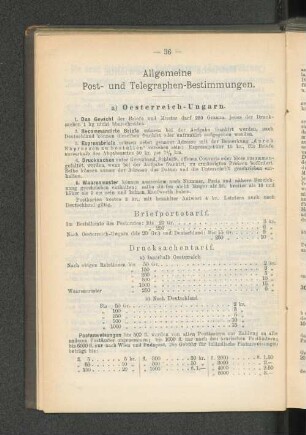 Allgemeine Post- und Telegraphen-Bestimmungen.