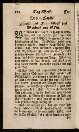 172-222, Das 4. Capitel. Christliches Tag-Werk des Wandels vor GOtt.