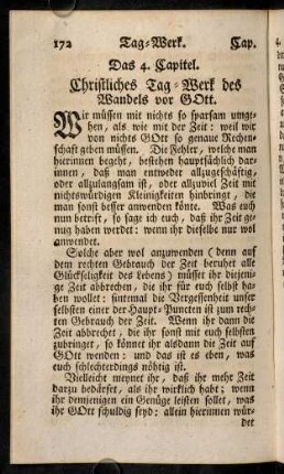 172-222, Das 4. Capitel. Christliches Tag-Werk des Wandels vor GOtt.