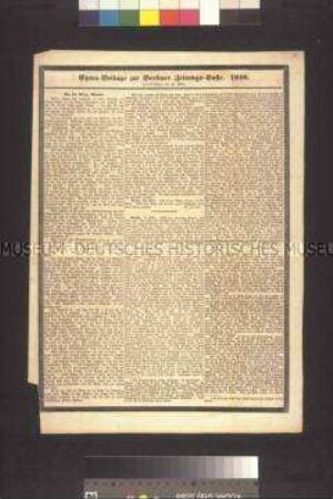 Flugblatt: Am 22. März, Abends. Extrablatt der Berliner Zeitungs-Halle; 23. März 1848