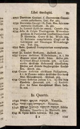 83-116, In Quarto
