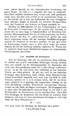 § 27. Elastische Stabilität des Kreisbogens