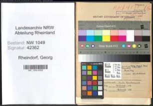 Entnazifizierung Georg Rheindorf , geb. 27.06.1910 (Physiker)