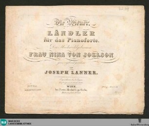 Die Wiener : Ländler für das Pianoforte; 59stes Werk