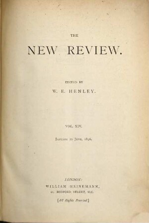 The new review, 14. 1896 = Nr. 80 - 85 = N.S.