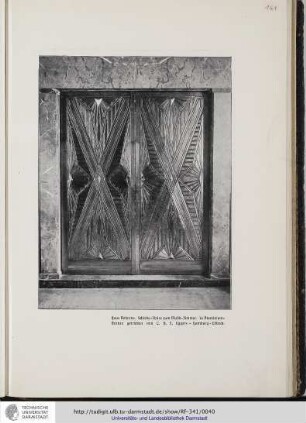 Haus Behrens. Schiebe-Thüre zum Musik-Zimmer. in Aluminium-Bronze getrieben