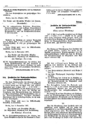 Freistellen bei Nationalpolitischen Erziehungsanstalten : [Allgemeine Verwaltungssachen] ; [Für das Reich] ; [Amtliche Erlasse] ; [Amtlicher Teil]