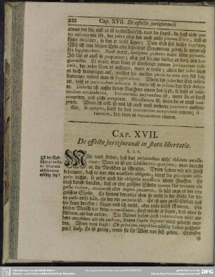 Cap. XVII. De effectu iurisiurandi in statu libertatis