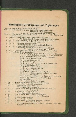 Nachträgliche Berichtigungen und Ergänzungen.