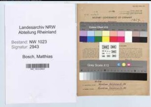 Entnazifizierung Matthias Bosch , geb. 14.11.1892 (Schneider)