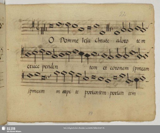 [Finck, Heinrich:] O Domine Jesu Christe adoro te in cruce pendentem