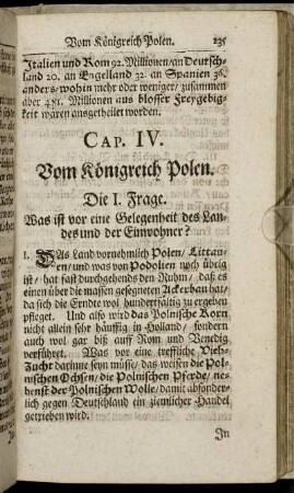 Cap. IV. Vom Königreich Polen.