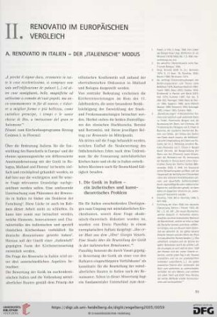 II. Renovatio im europäischen Vergleich