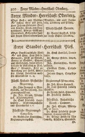 Freye Standes-Herrschaft Pleß.