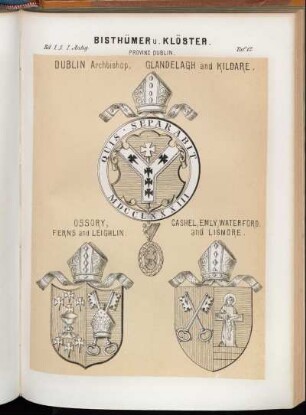 Taf. 12. Provinz Dublin. - Dublin Archbishop, Glandelagh and Kildare. Ossory, Ferns and Leighlin. - Cashel, Emly, Waterford and Lismore